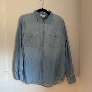 Oversized denim shirt
